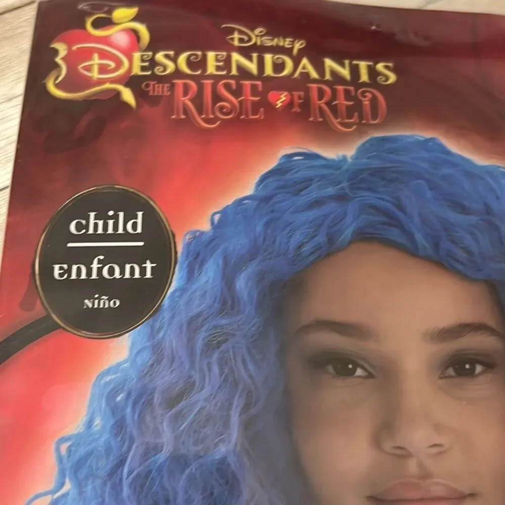 DESCENDANTS 4 The Rise of Red CHLOE WIG Child Blue Curly Hair Girls' Costume NWT
